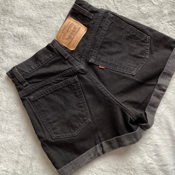 Levi's Pants - Levi's Vintage 90s 954 High Waisted Denim Mom Shorts Black USA Orange Tab VTG
